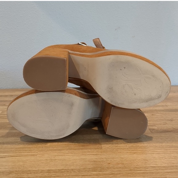 Free People Perfect Pair Suede Block Platform Heels 38 - Picture 9 of 9